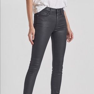 Current Elliott High Rise Coated Skinny Jeans